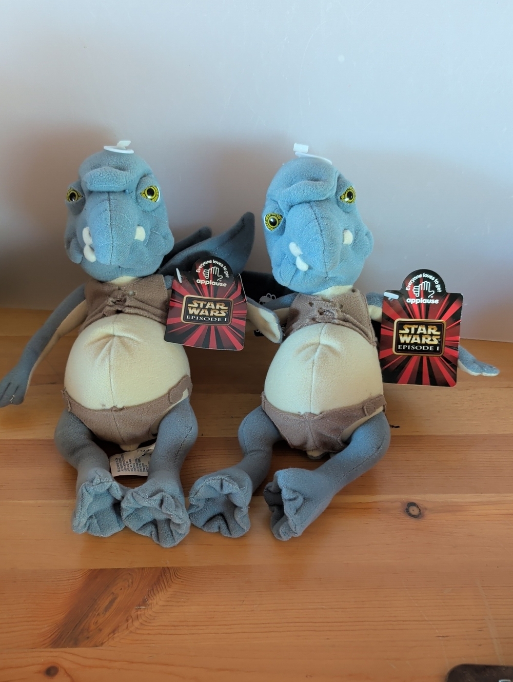 2 NWT. The Phantom Menace Watto Star Wars Episode I Gungan Plush Pair - Blue Tan